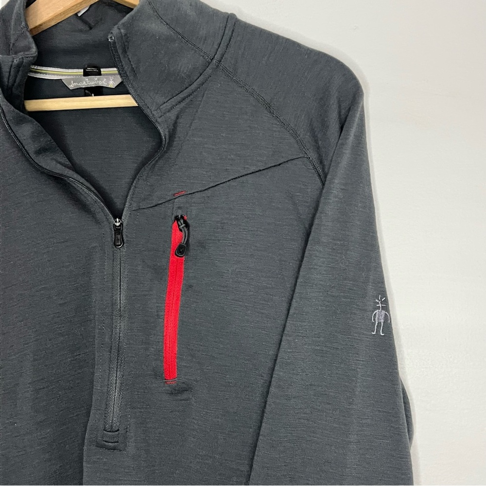Smartwool Gray Performance 1/4 Zip Pullover L - image 3